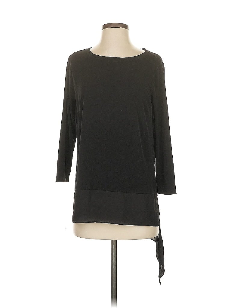 Pre-owned Ivanka Trump 3/4 Sleeve Top Black Boatneck Tops
