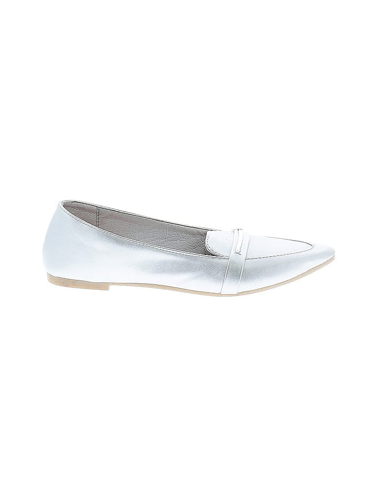 Pre-owned Unbranded Flats In Silver