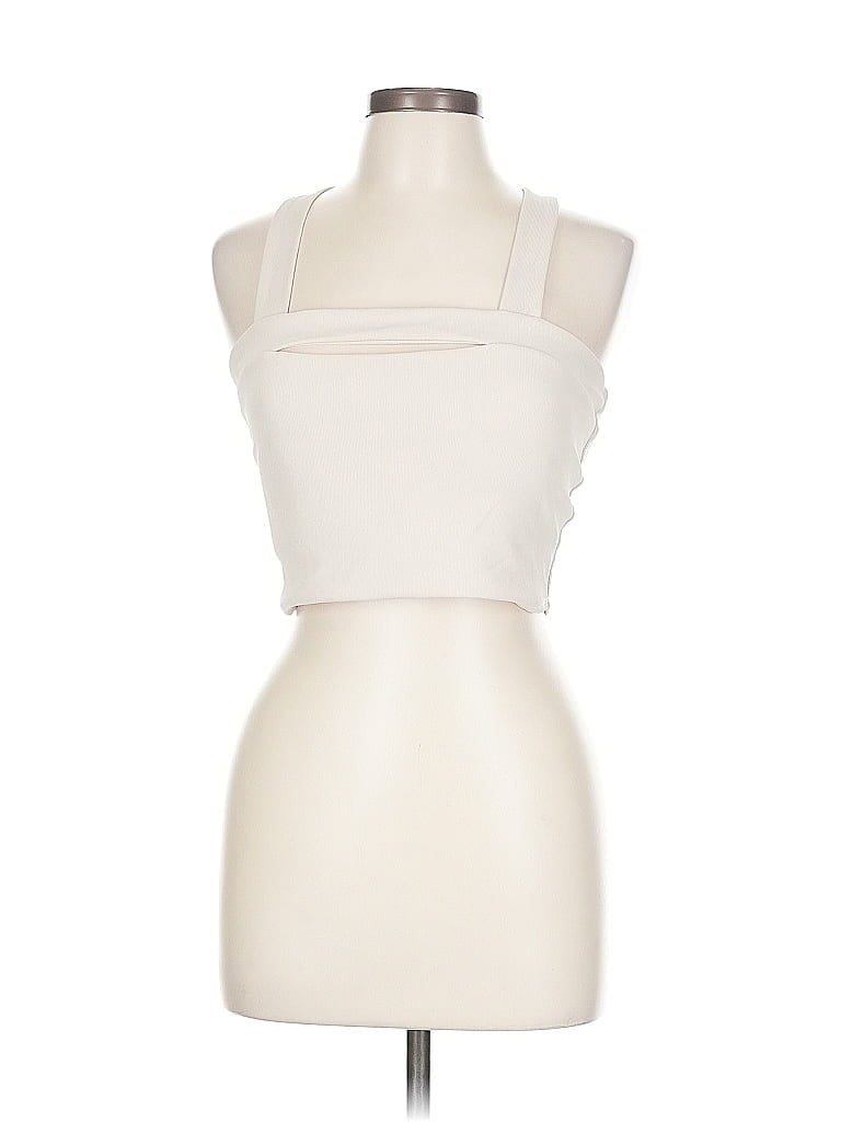 Pre-owned Sincerely Jules Tank Top Ivory Strapless Neckline Tops In White