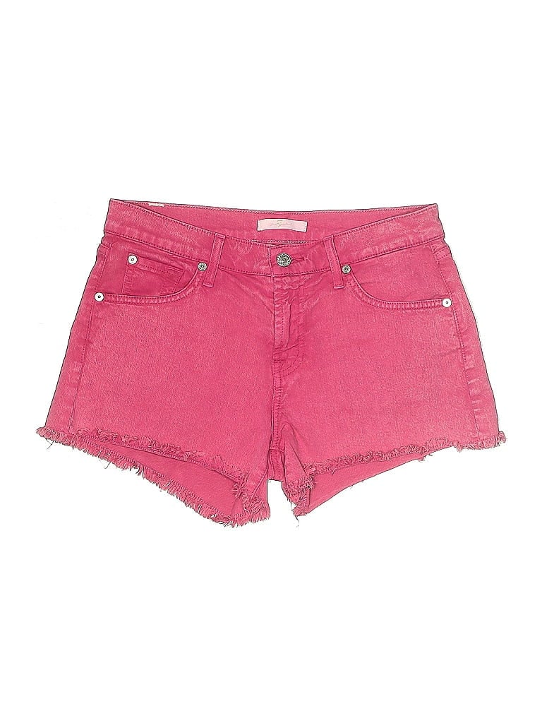 Pre-owned 7 For All Mankind Denim Shorts In Pink