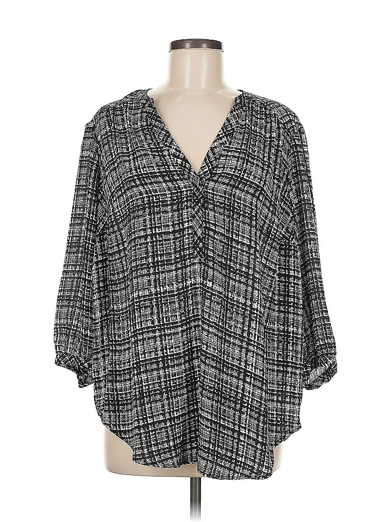 Pre-owned Torrid 3/4 Sleeve Blouse In Gray