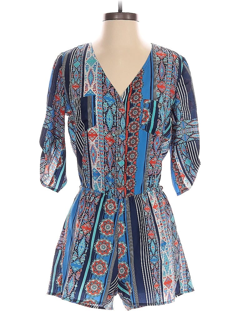 Pre-owned Mimi Chica Romper In Blue