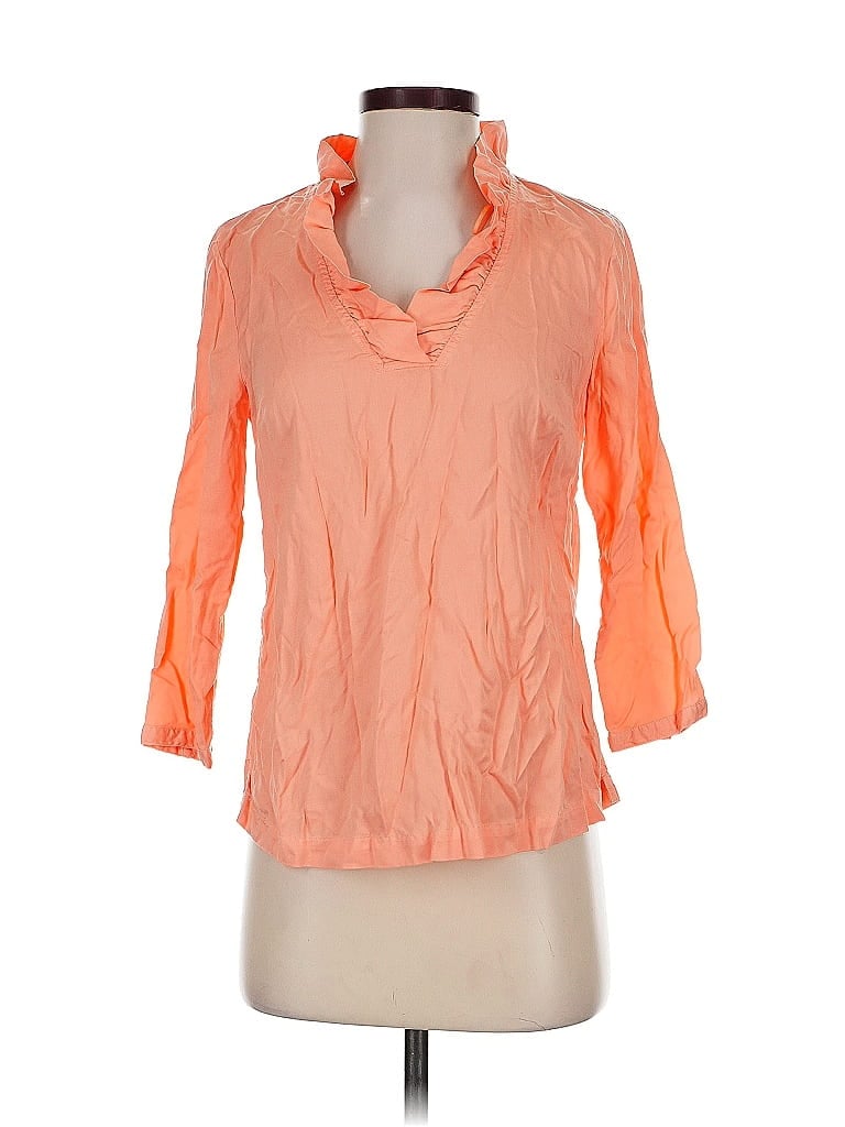 Pre-owned Crown & Ivy 3/4 Sleeve Blouse In Orange