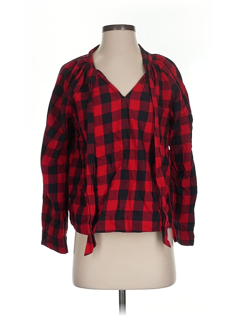 Pre-owned Madewell 3/4 Sleeve Blouse In Red