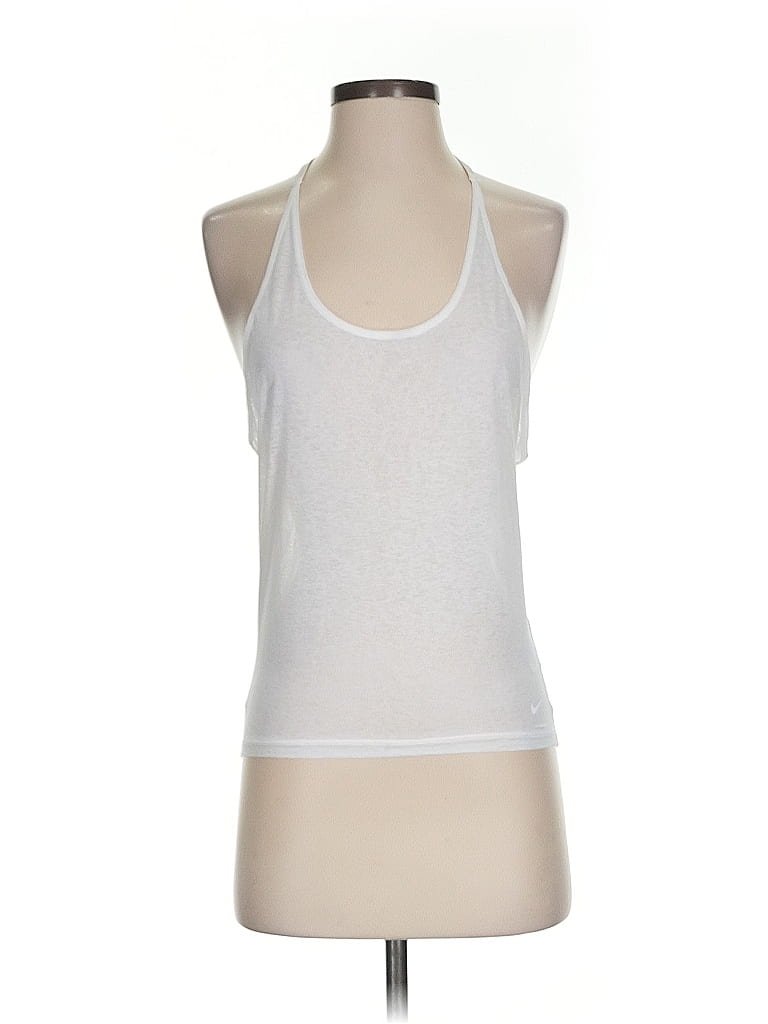 Pre-owned Nike Tank Top Silver Halter Neckline Tops