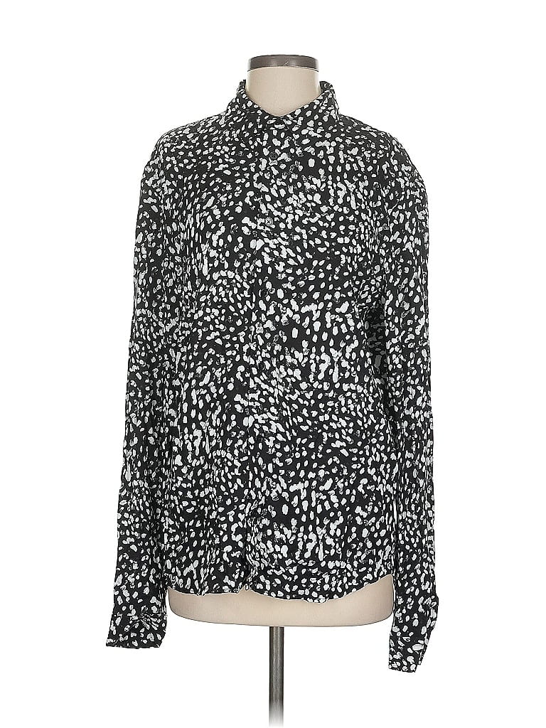 Pre-owned The Kooples Long Sleeve Blouse In Silver