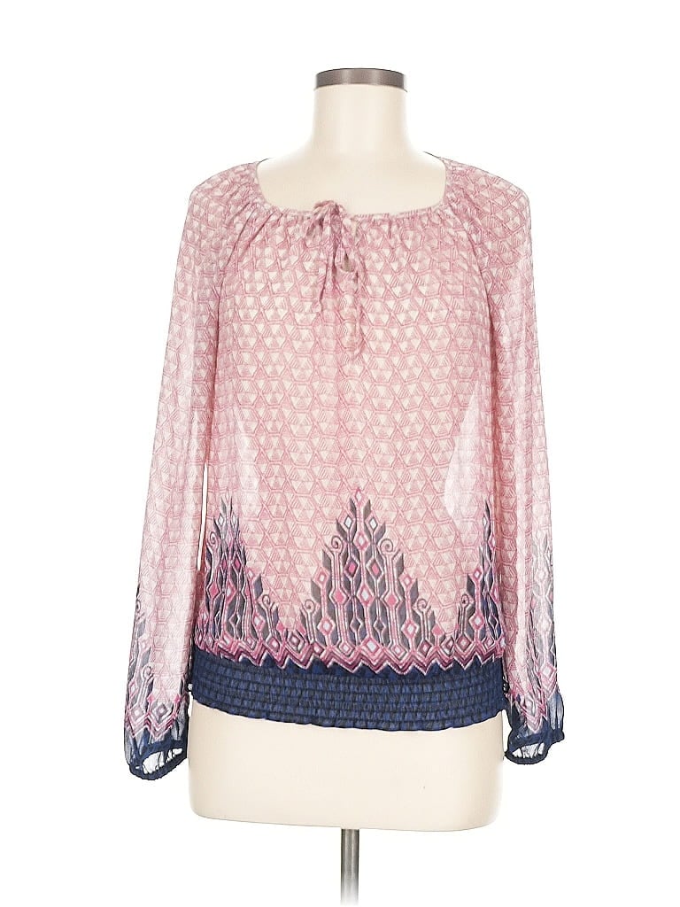 Pre-owned Lucky Brand Long Sleeve Blouse In Pink