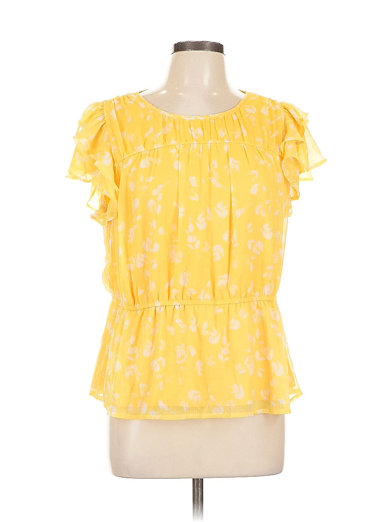 SIMPLY VERA VERA WANG Pre-owned Short Sleeve Blouse In Yellow
