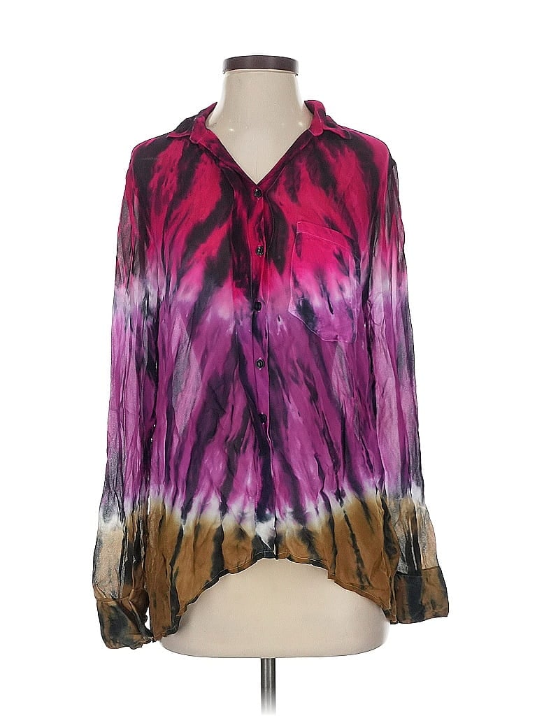 Juniper Blu Long Sleeve Blouse In Pink