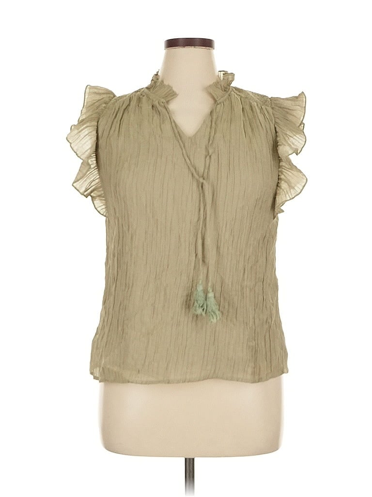 Pre-owned Unbranded Sleeveless Blouse In Green