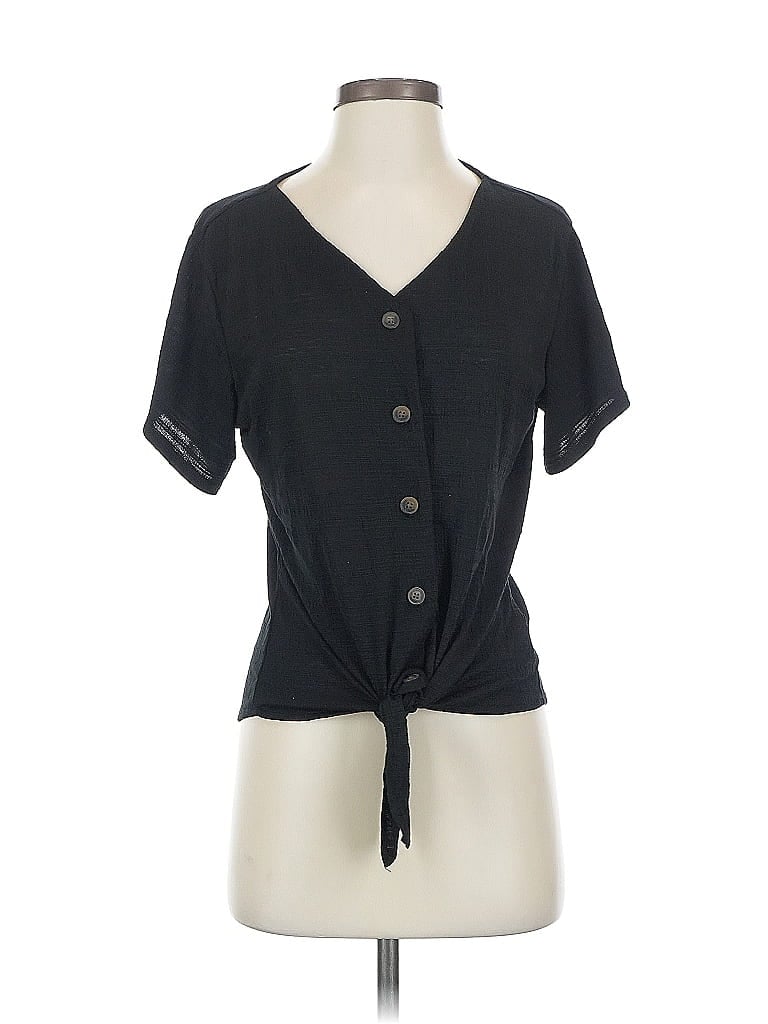 Pre-owned Weatherproof Short Sleeve Top Black Sweetheart Neckline Tops