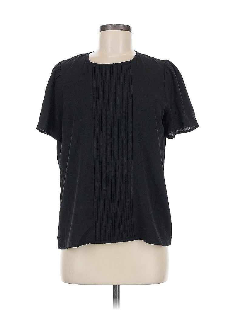 Pre-owned Cece Short Sleeve Top Black Crew Neck Tops