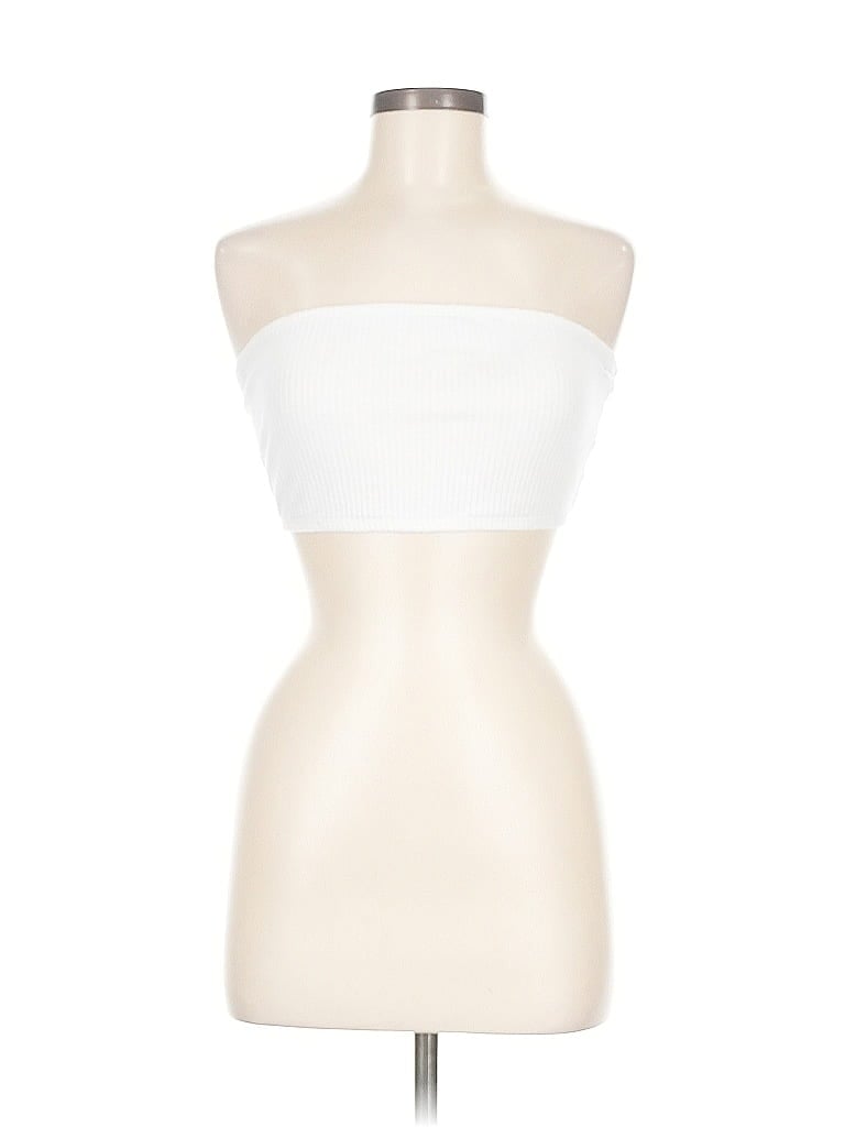 Pre-owned Shein Tube Top Ivory Strapless Neckline Tops In White