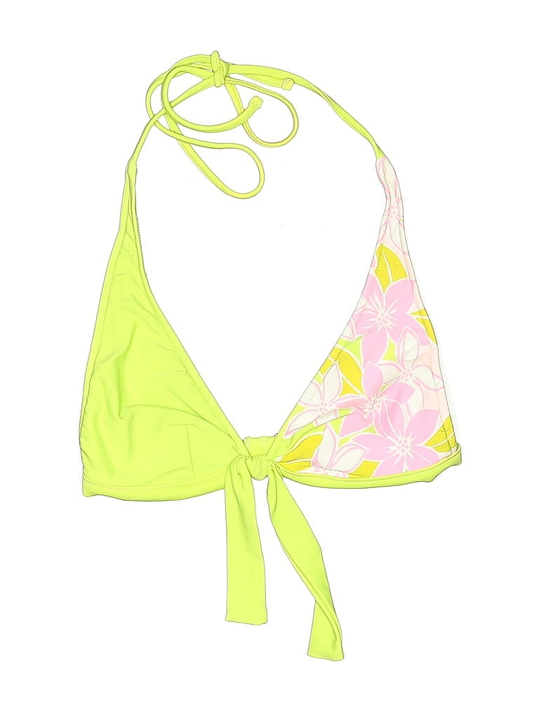 Pre-owned La Blanca Swimsuit Top Green Tropical Pattern Swimwear