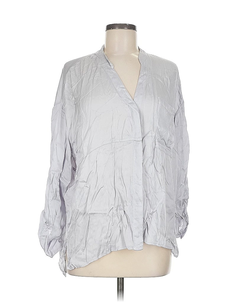 ON THE ROAD Pre-owned ... Long Sleeve Blouse In Gray