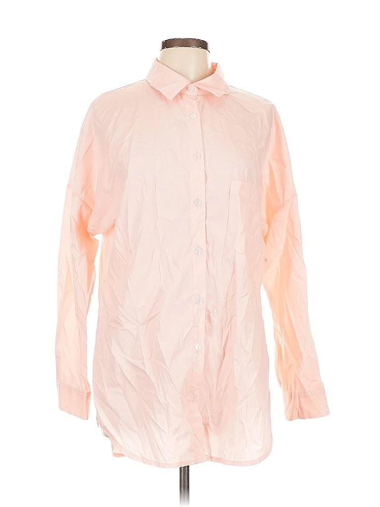Pre-owned Unbranded Long Sleeve Button Down Shirt In Pink