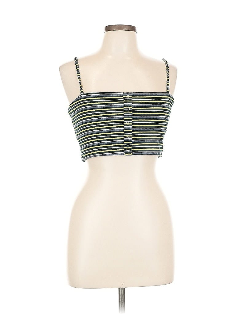 Olivaceous Tube Top Green Strapless Neckline Tops In Multi