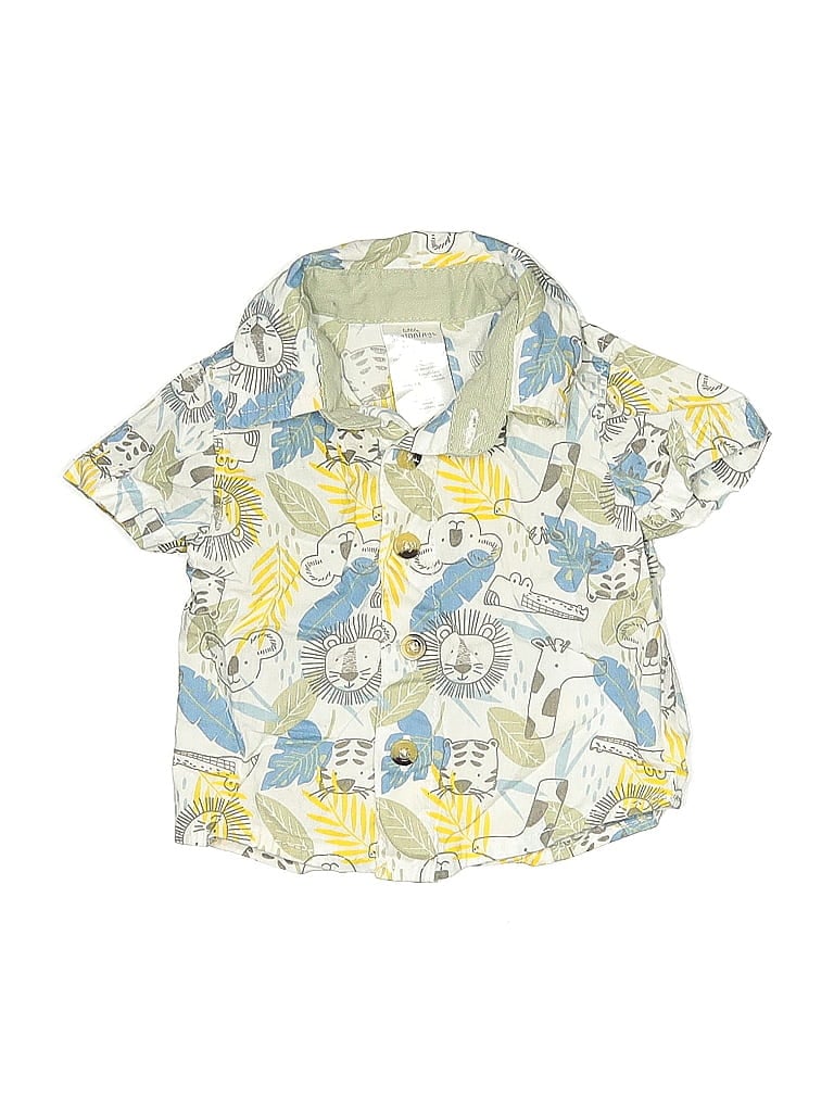 Pre-owned Little Beginnings Babies' Short Sleeve Button Down Shirt In Yellow