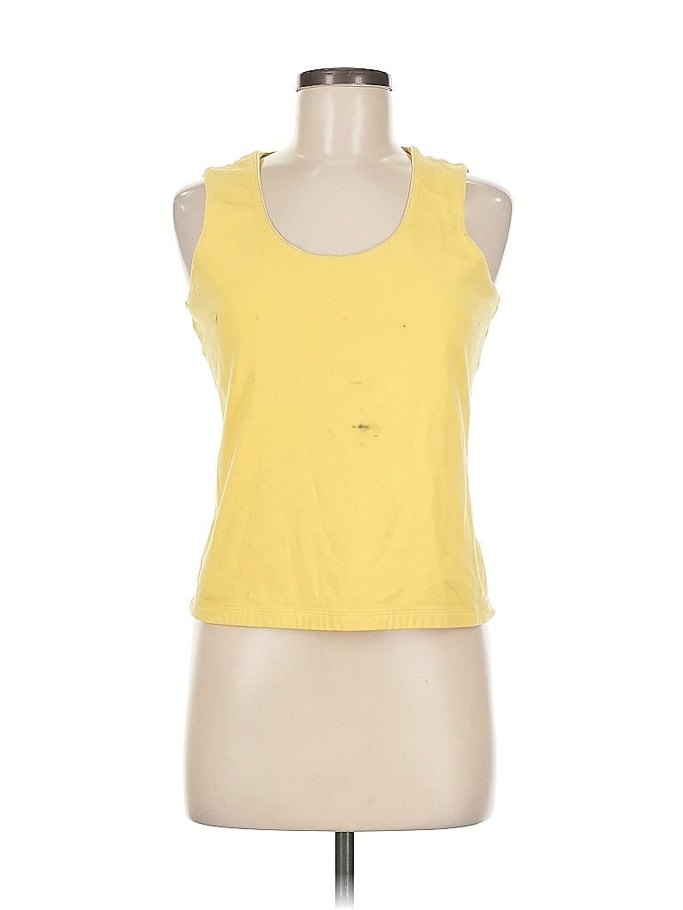 Pre-owned Liz Claiborne Tank Top Yellow Halter Neckline Tops
