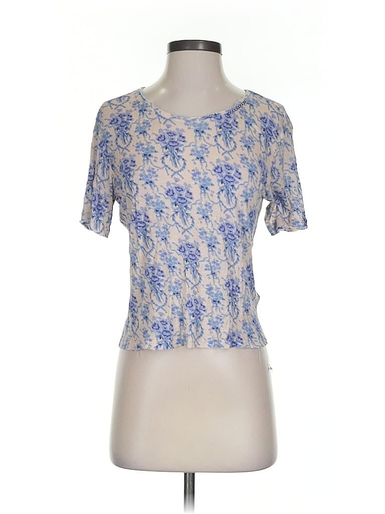 Pre-owned Loveshackfancy Short Sleeve T-shirt In Blue