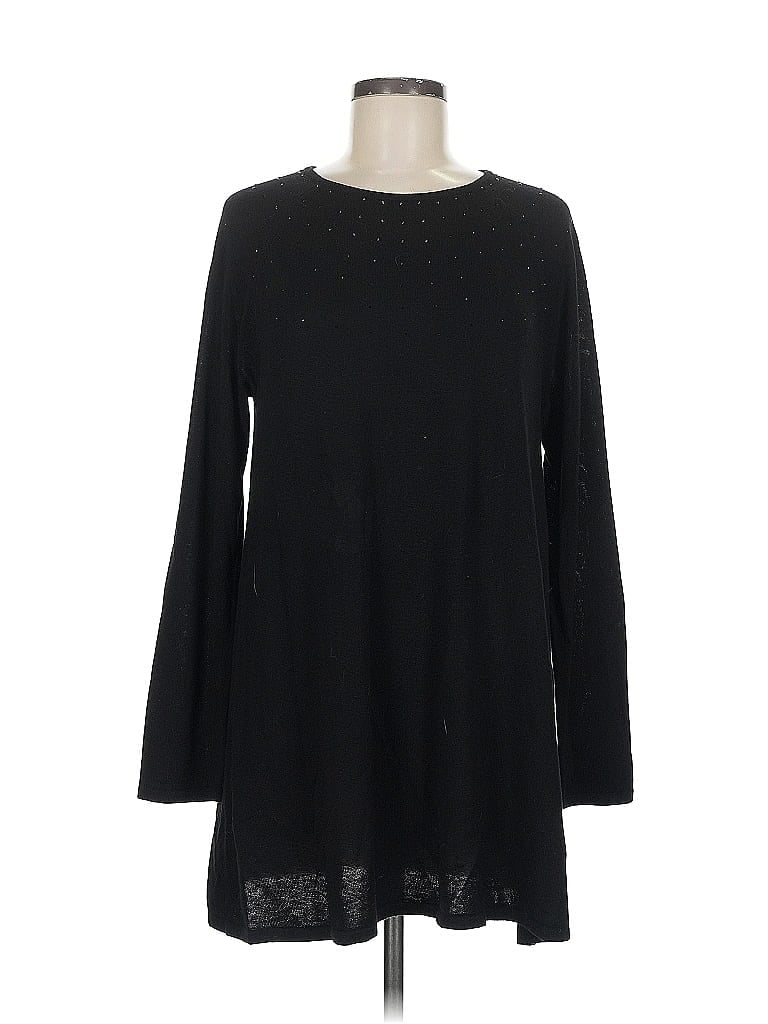 Pre-owned Jjill Long Sleeve T-shirt In Black