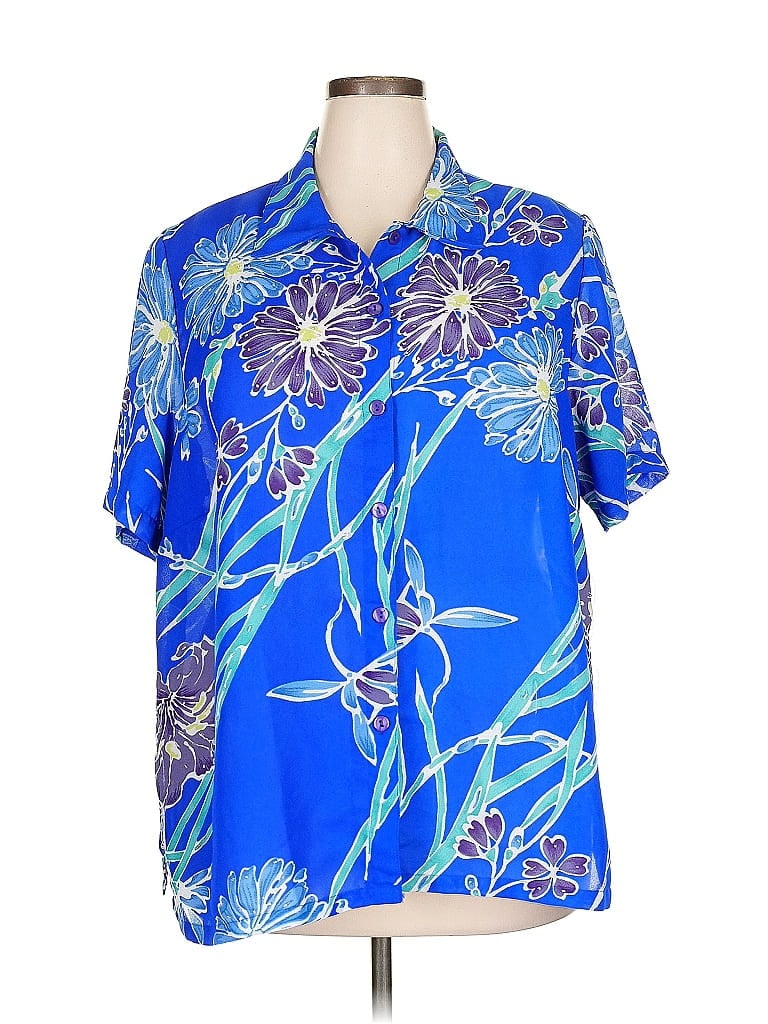 ASSORTED BRANDS Pre-owned Short Sleeve Blouse In Blue