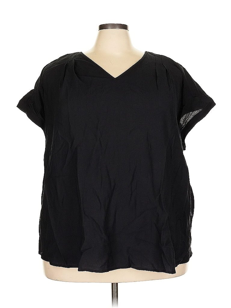 Pre-owned Simply Vera Vera Wang Short Sleeve Blouse In Black