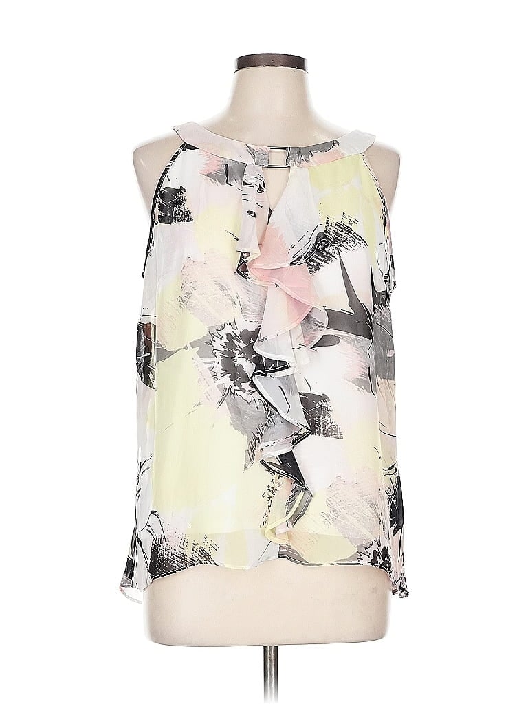 Pre-owned Agb Sleeveless Blouse In White