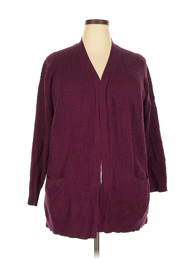 Pre-owned Evolution By Cyrus Cardigan Sweater In Burgundy
