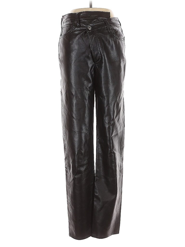 Pre-owned Agolde Faux Leather Pants In Black