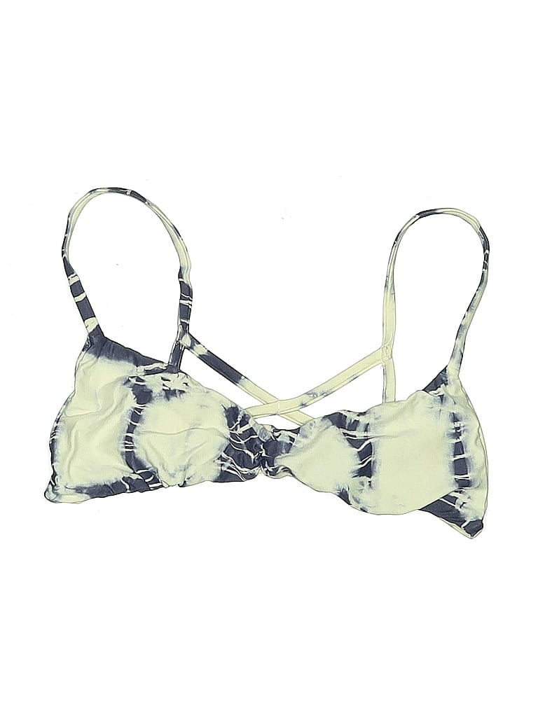 Pre-owned Blue Life Swimsuit Top Blue Tie-dye Pattern Swimwear