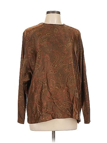Linda Allard Ellen Tracy Long Sleeve Silk Top (view 1)