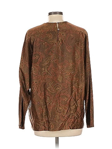 Linda Allard Ellen Tracy Long Sleeve Silk Top (view 2)