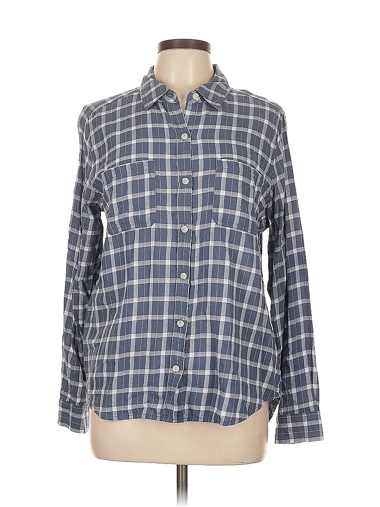 Pre-owned Universal Thread Long Sleeve Button Down Shirt In Blue