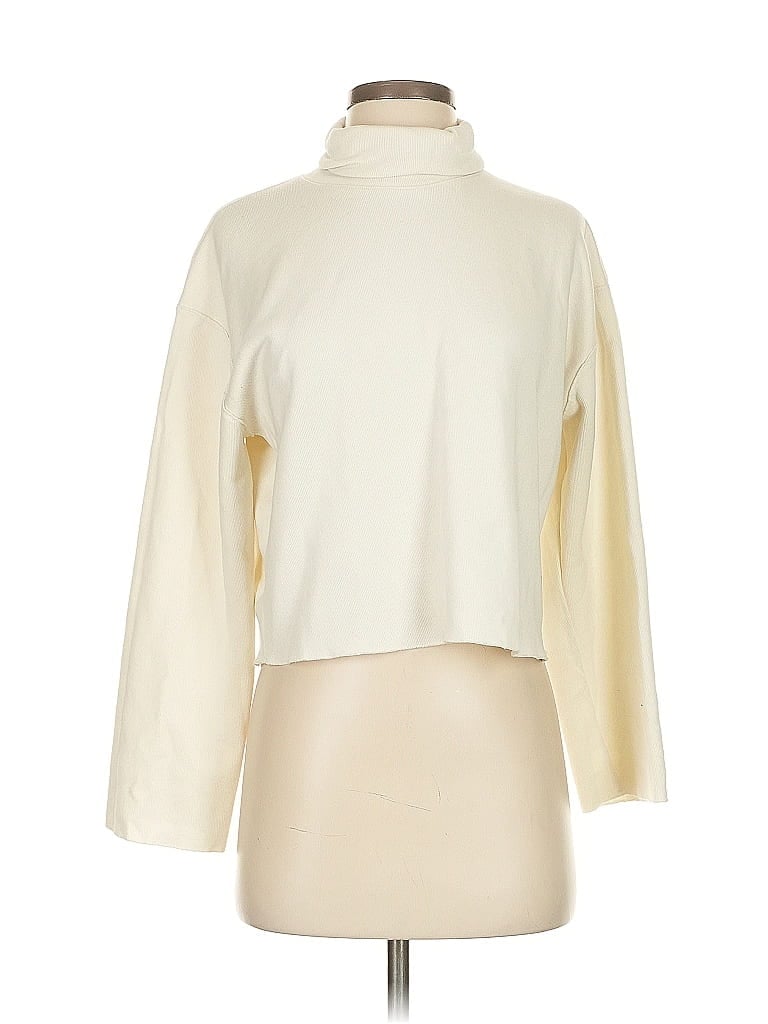 Pre-owned Zara Turtleneck Sweater In White