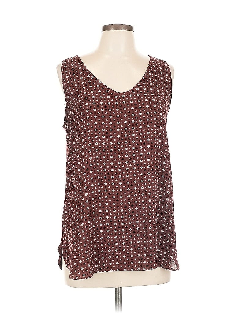 Pre-owned Ann Taylor Loft Outlet Tank Top Burgundy V Neck Tops