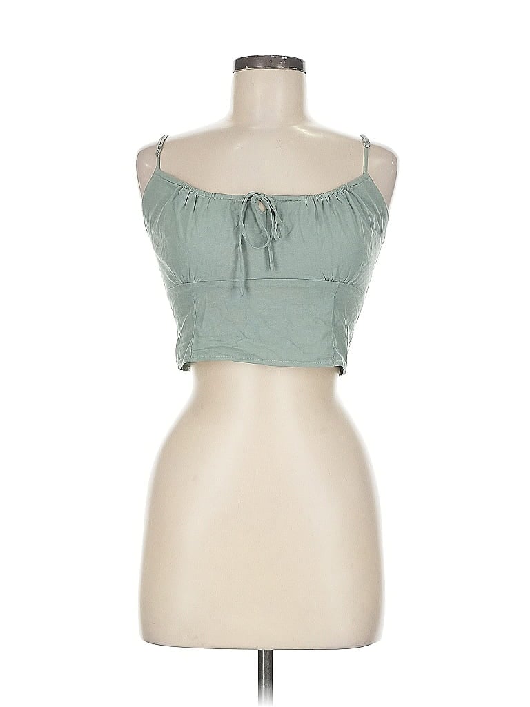 Pre-owned John Galt Sleeveless Top Green Strapless Neckline Tops