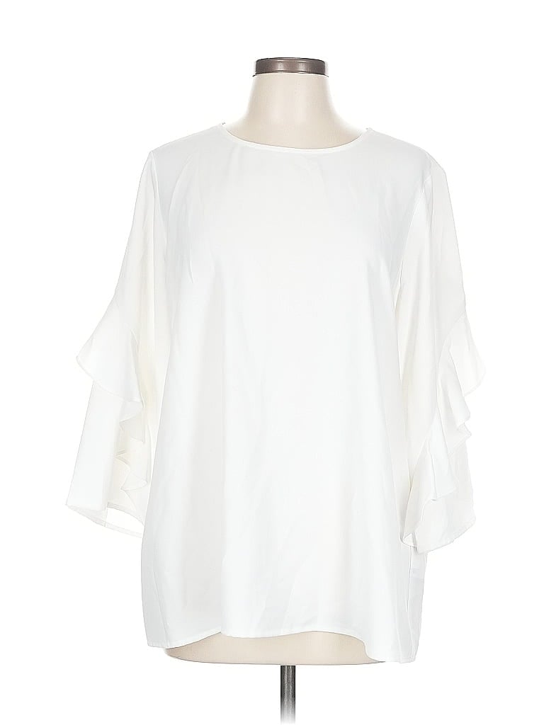 Pre-owned Alfani 3/4 Sleeve Blouse In White