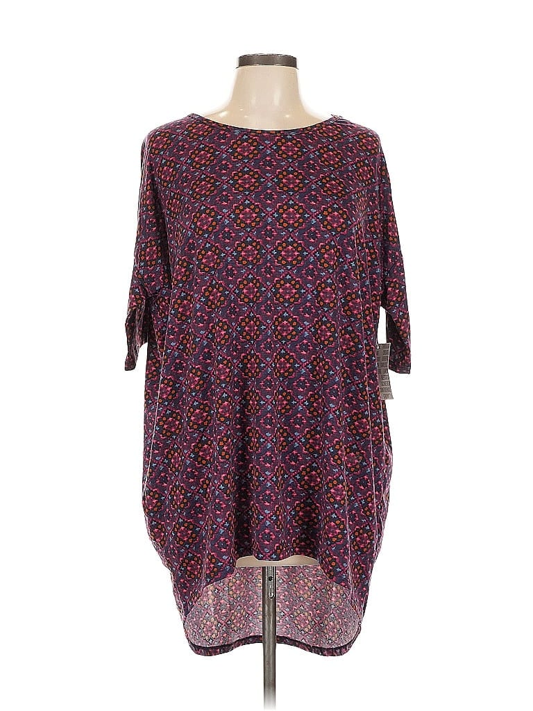 Pre-owned Lularoe 3/4 Sleeve T-shirt In Purple
