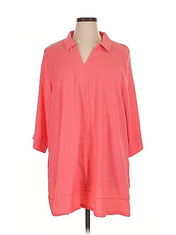 Cuddl Duds 3/4 Sleeve Button-Down Shirt (view 1)