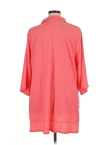 Cuddl Duds 3/4 Sleeve Button-Down Shirt (view 2)