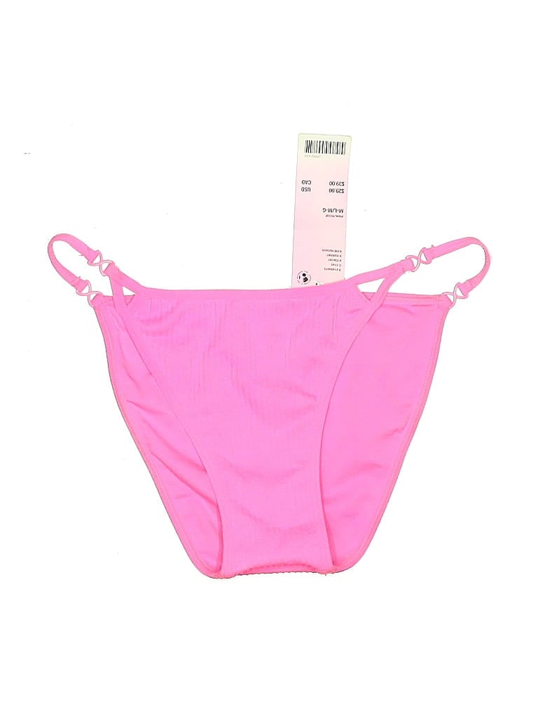 Out From Under Swimsuit Top Pink Solid Pattern Swimwear