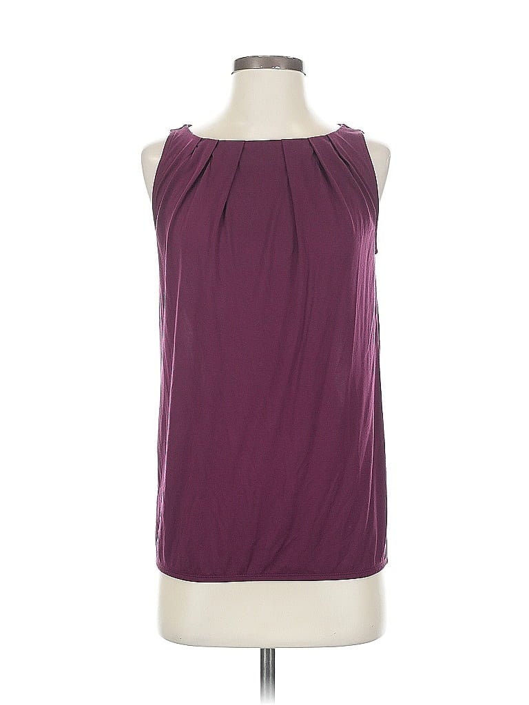 Pre-owned Ann Taylor Loft Tank Top Burgundy Halter Neckline Tops