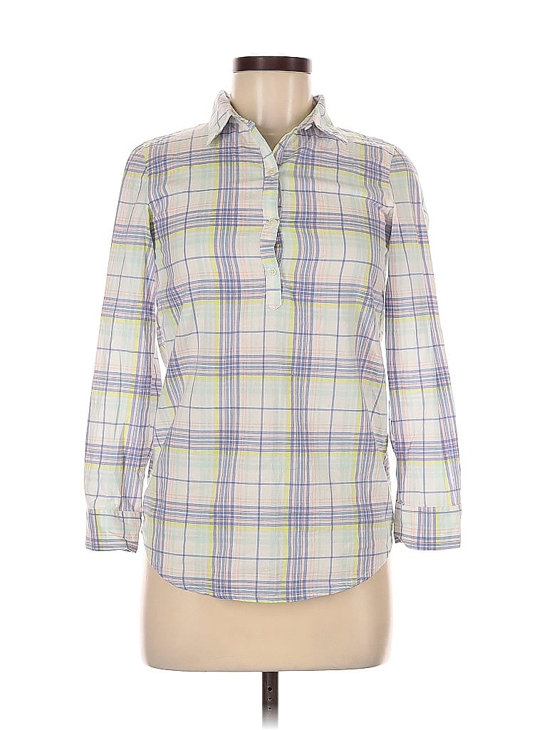 Pre-owned Cherokee 3/4 Sleeve Button Down Shirt In Blue