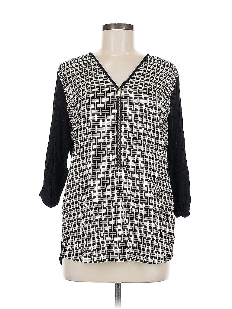 Pre-owned Vince Camuto 3/4 Sleeve T-shirt In Black