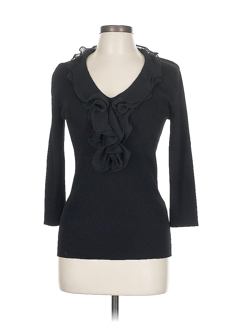 Pre-owned Adrienne Vittadini Cardigan Sweater In Black