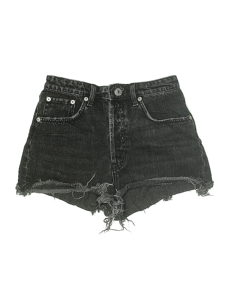 Pre-owned Zara Denim Shorts In Black