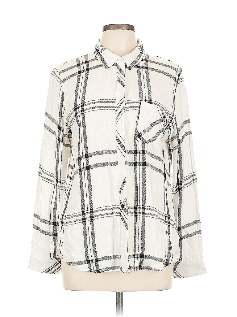 Pre-owned Rails Long Sleeve Blouse In White