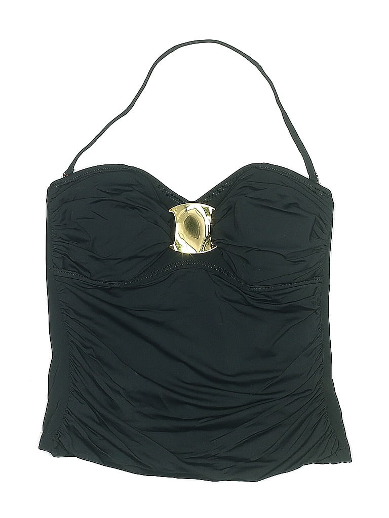 Pre-owned Bleu Rod Beattie Swimsuit Top Black Solid Pattern Swimwear