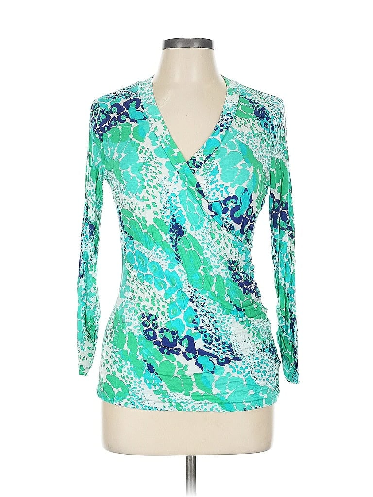 Pre-owned Assorted Brands Long Sleeve Blouse In Teal